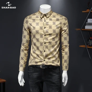 SHAN BAO Brand Fashion Trend Full Body Printed Men's Slim Long Sleeve Shirt 2020 Fall Luxury Silky Youth Party Shirt Khaki Black
SHAN BAO Brand Fashion Trend Full Body Printed Men's Slim Long Sleeve Shirt 2020 Fall Luxury Silky Youth Party Shirt Khaki Black