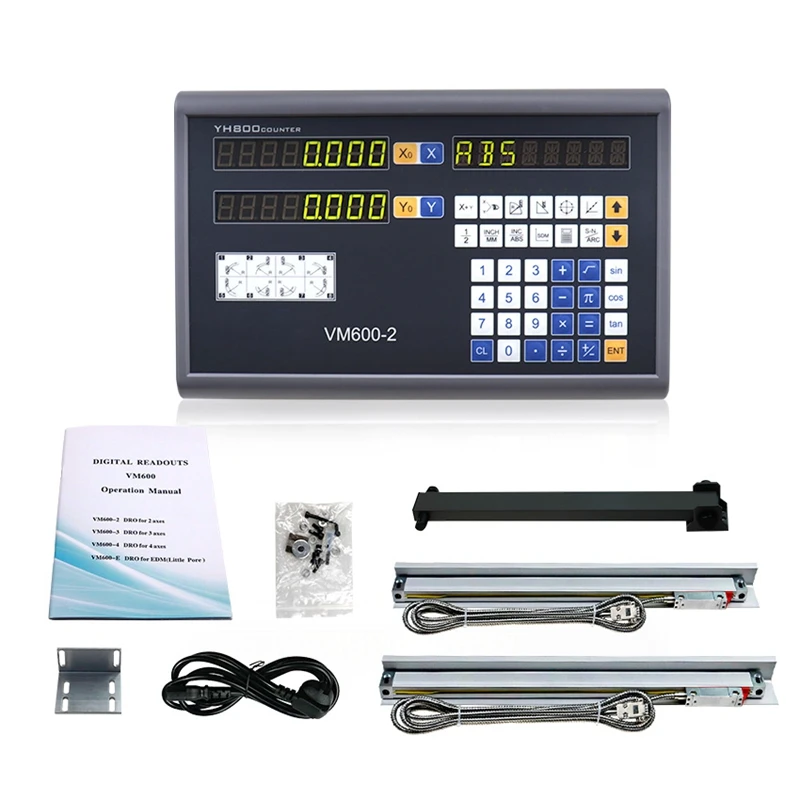 Complete Machine Tool 2 Axis Digital Readout Dro Set/Kit and 2 Pcs 5U Linear Glass Scales Linear Optical Ruler for Milling/Lathe
Complete Machine Tool 2 Axis Digital Readout Dro Set/Kit and 2 Pcs 5U Linear Glass Scales Linear Optical Ruler for Milling/Lathe
