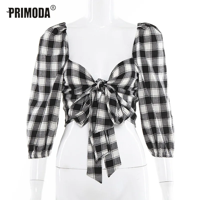 2019 Autumn T Shirts Sexy Women Black Plaid Long Sleeve Crop Tops Bowknot Club Ladies Shirts Bandage Party Backless Tees PR104G
2019 Autumn T Shirts Sexy Women Black Plaid Long Sleeve Crop Tops Bowknot Club Ladies Shirts Bandage Party Backless Tees PR104G