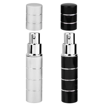 Pack of 2 Mini 10ml Aluminum Alloy Refillable Empty Atomizer Containers Perfume Spray Bottles Silver and Black
Pack of 2 Mini 10ml Aluminum Alloy Refillable Empty Atomizer Containers Perfume Spray Bottles Silver and Black