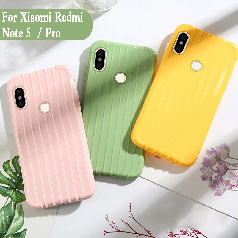 Роскошный чемодан для xiaomi redmi note 5 pro чехол Модный милый в багажнике ТПУ