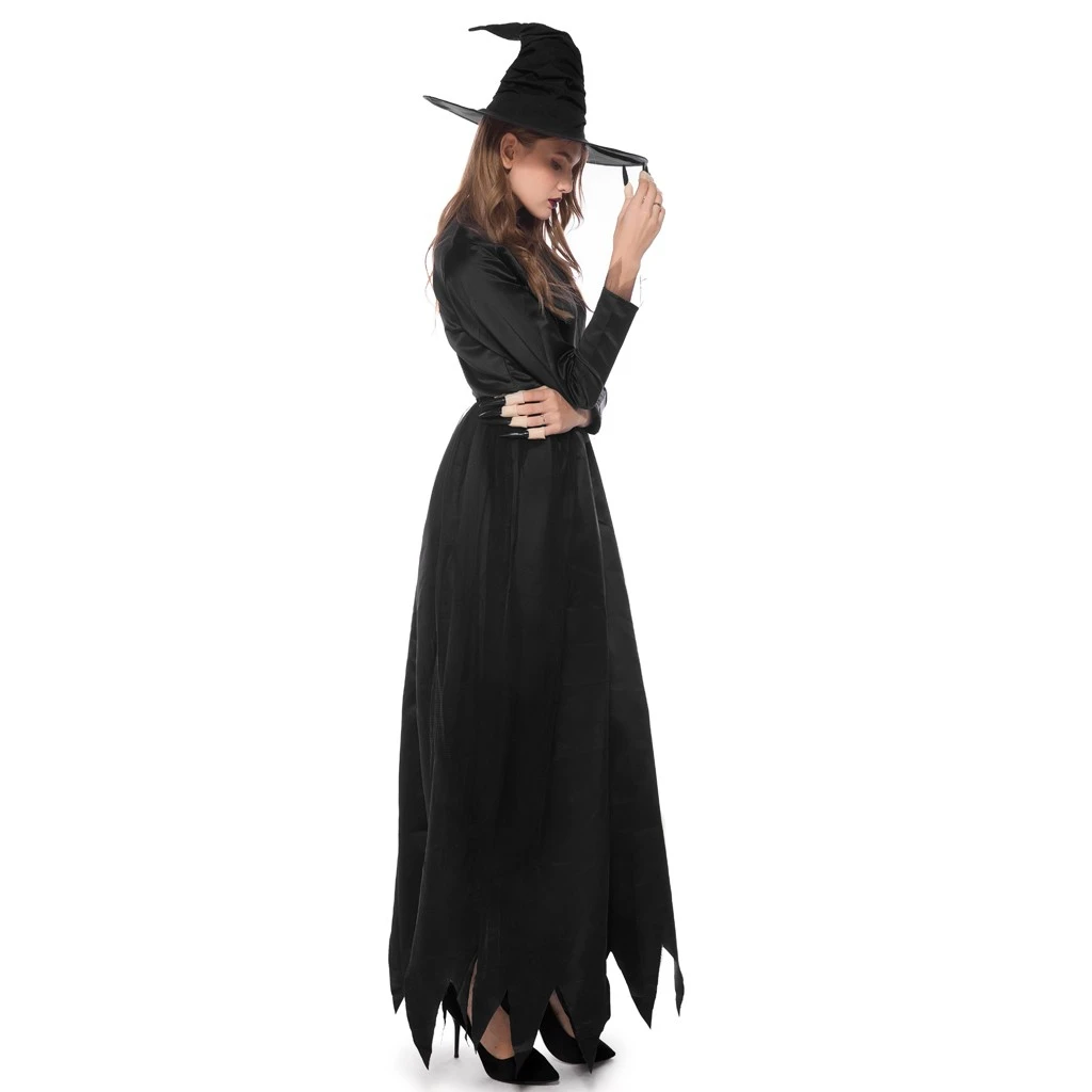 Halloween dress Cosplay Costumes Vampire Witch Costume Women Medieval Victorian Masquerade Costume Black Fancy Maxi Dress 902
