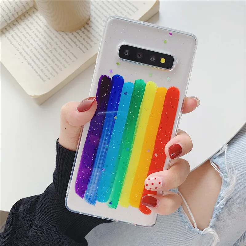 for Samsung S8/S9/S10 Dazzling Pink Rainbow Mobile Phone Shell S10 + Glue Covers Note10/9/8 of the Soft-Shell Cool Girl's
for Samsung S8/S9/S10 Dazzling Pink Rainbow Mobile Phone Shell S10 + Glue Covers Note10/9/8 of the Soft-Shell Cool Girl's