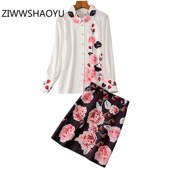 ZIWWSHAOYU Women Spring Elegant Vintage Suits Runway Designer White Floral Print Tops + Ladies Beading Short Skirt Two piece Set
ZIWWSHAOYU Women Spring Elegant Vintage Suits Runway Designer White Floral Print Tops + Ladies Beading Short Skirt Two piece Set