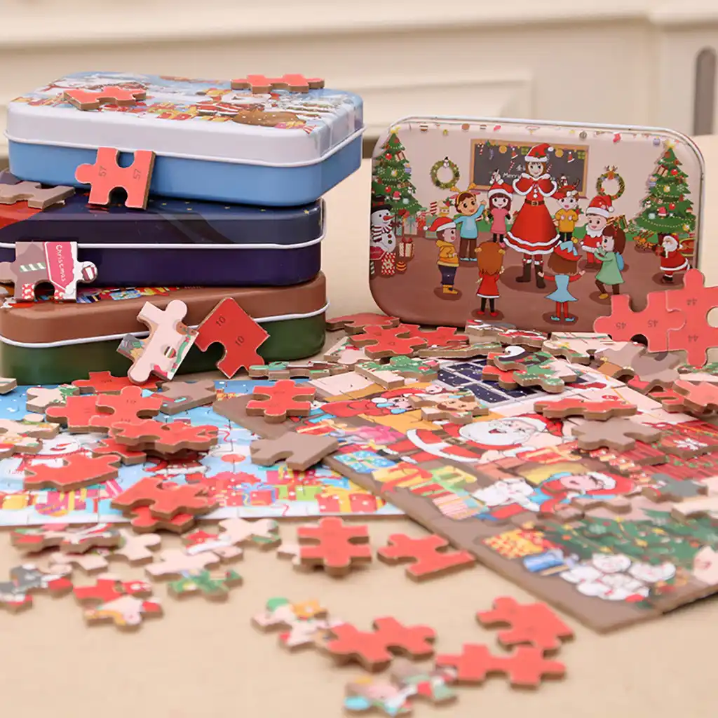 christmas jigsaw puzzle modern wooden diy small gifts children