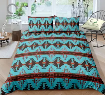 BOMCOM Digital Printing Bedding Set Western Aztec Indian Pattern Brown And Torquise Duvet Cover 100% Microfiber
BOMCOM Digital Printing Bedding Set Western Aztec Indian Pattern Brown And Torquise Duvet Cover 100% Microfiber