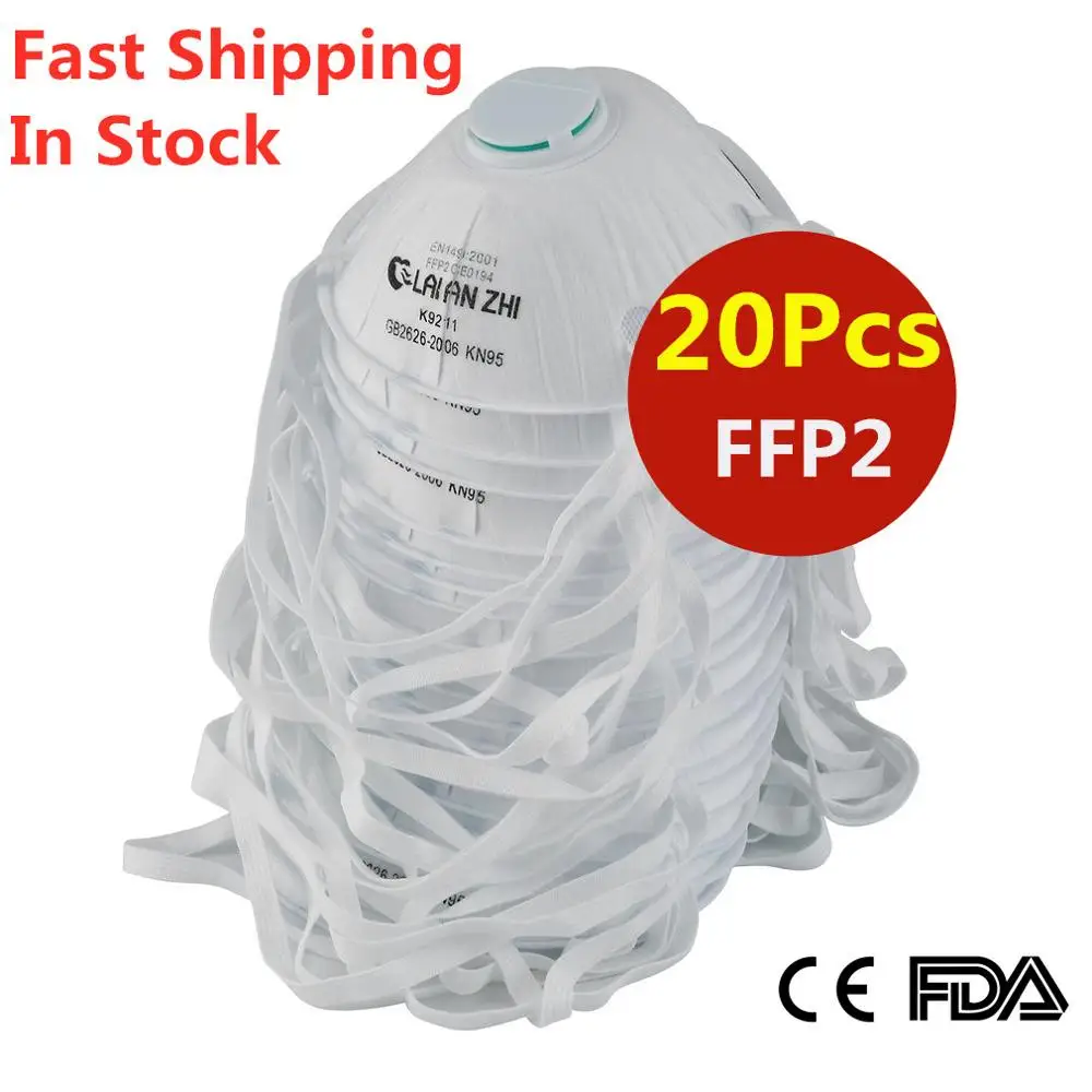 Fast Shipping Ffp2 Protective Mask High Efficiency Filtration 3D Fitting Design Efficient Smooth Respirator Fresh 20 Pcs KN95
Fast Shipping Ffp2 Protective Mask High Efficiency Filtration 3D Fitting Design Efficient Smooth Respirator Fresh 20 Pcs KN95