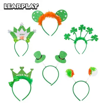 

Saint Patrick Clover Headband Carnival Irish Green Hat Day Crown Hair Bands for Men Women Girls Cute St Paddy Party Accessories