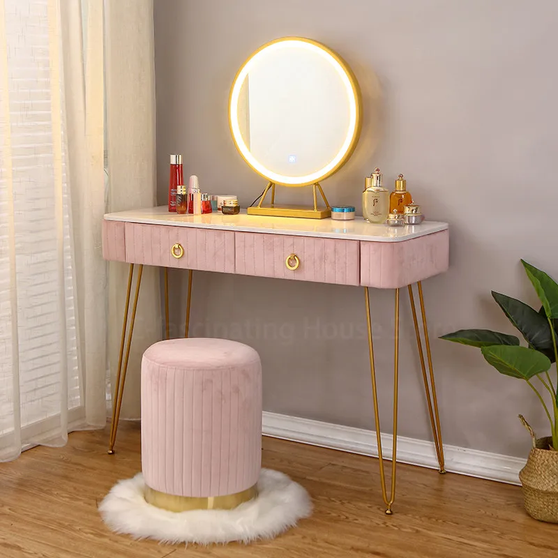 Light Luxury Vanity Makeup Table Nordic Modern Dressing Minimalist Women Bedroom Dresser Desk |