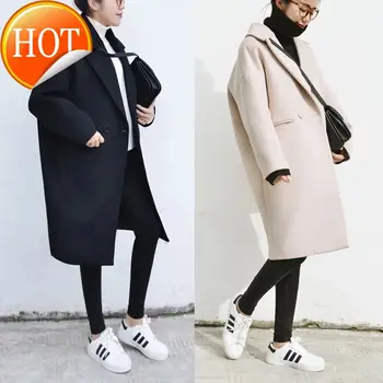 Ladies Blend Long Coat Wool Single Button Women's Jacket Pockets Korean Womens Fashion Coat 
Ladies Blend Long Coat Wool Single Button Women's Jacket Pockets Korean Womens Fashion Coat