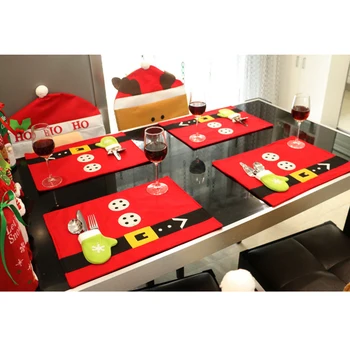 2pcs Christmas Table Mat Xmas Dining Placemats Home Decor+Cutlery Pocket For Shopping Malls Supermarkets Stores Home Hotels
2pcs Christmas Table Mat Xmas Dining Placemats Home Decor+Cutlery Pocket For Shopping Malls Supermarkets Stores Home Hotels