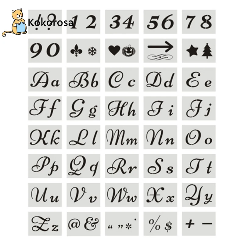 Kokorosa 40pcs Set English Letter Stencils for Painting Mould Alphabet Signs Calligraphy Font Upper Lowercase Letters Reusable
Kokorosa 40pcs Set English Letter Stencils for Painting Mould Alphabet Signs Calligraphy Font Upper Lowercase Letters Reusable