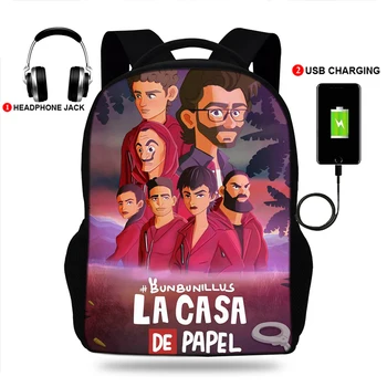 17inch Fashion Backpacks Student La Ca SA DE PAPEL School Bags For Boy Girl Teenager USB Charge Computer Laptop Back Pack
17inch Fashion Backpacks Student La Ca SA DE PAPEL School Bags For Boy Girl Teenager USB Charge Computer Laptop Back Pack
