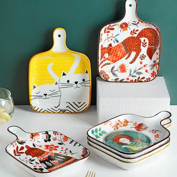 Nordic Bakeware with Handle Ceramics Hand Painted Sushi Plate Creative Square Western Dinner Plates Assiette Tableware DA60PZ
Nordic Bakeware with Handle Ceramics Hand Painted Sushi Plate Creative Square Western Dinner Plates Assiette Tableware DA60PZ