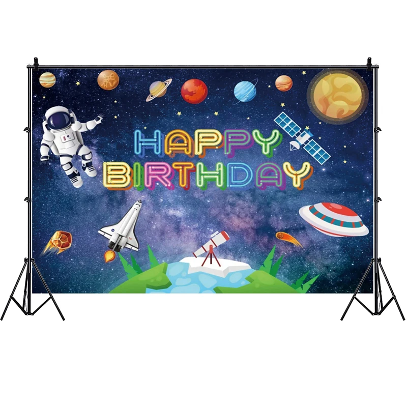Spaceman Astronaut Photo Backdrop Kids Happy Birthday Party Photography Background Rocket Decoration Studio Prop
Spaceman Astronaut Photo Backdrop Kids Happy Birthday Party Photography Background Rocket Decoration Studio Prop