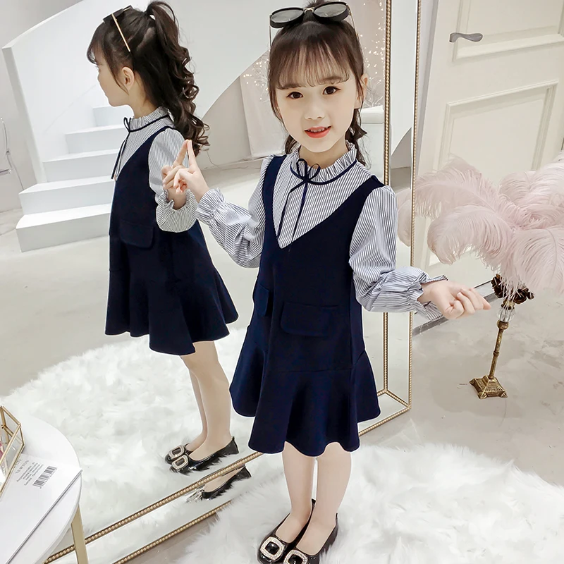Fashion Spring Autumn Baby Girls Dresses Mock Two Piece Shirt Dress Nice Kids Preppy Style Constumes Vestidos For 3-14 Years
Fashion Spring Autumn Baby Girls Dresses Mock Two Piece Shirt Dress Nice Kids Preppy Style Constumes Vestidos For 3-14 Years