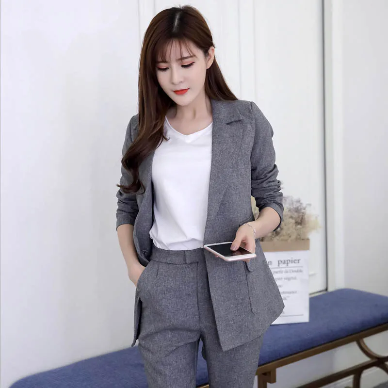 2019 Two Pieces OL Set Notched One Button Jacket And Long Pant Suits Women Business Jackets And Blazers Casual Outfits Feminino
2019 Two Pieces OL Set Notched One Button Jacket And Long Pant Suits Women Business Jackets And Blazers Casual Outfits Feminino