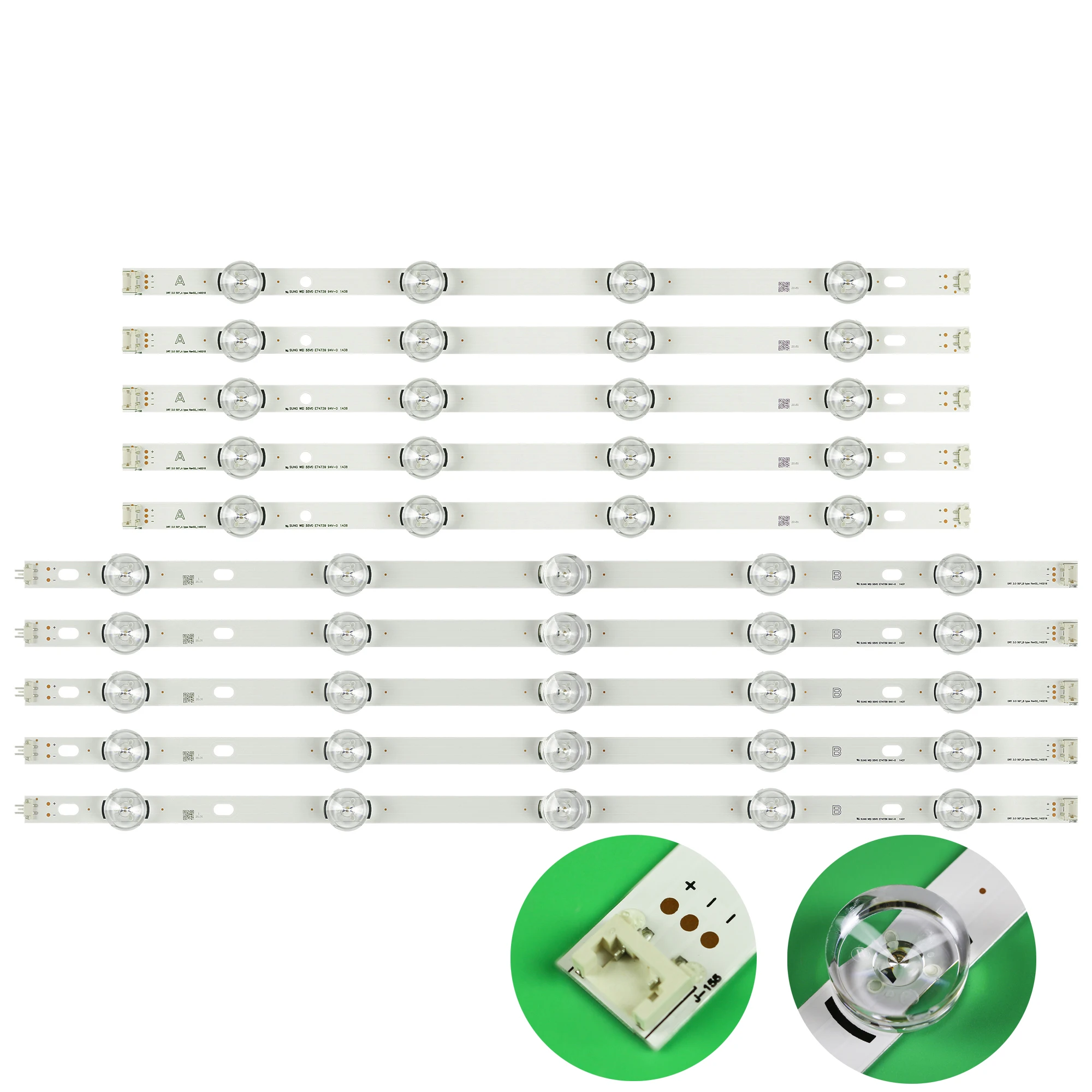 

New 10pcs LED backlight strip for LG 50LB5610 50LB653V 50LF5800 50LB570U 50LB551U 6916L-1978A 1779A 1983A 1982A 1735A 1736A