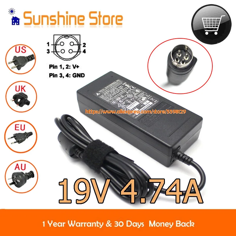 Genuine Delta 19V 4.74A 90W 4 PIN TIP FSP090-D2BA1 Charger ADP-90FB REV.F Adapter AD7044 AP13D05 API1AD43 API2AD62 API3AD05
Genuine Delta 19V 4.74A 90W 4 PIN TIP FSP090-D2BA1 Charger ADP-90FB REV.F Adapter AD7044 AP13D05 API1AD43 API2AD62 API3AD05