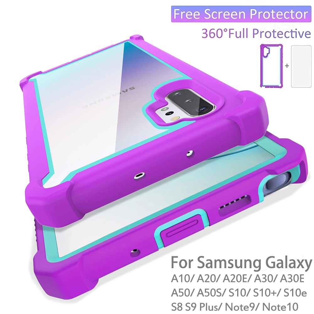 Противоударный чехол для Samsung Galaxy S20 Ultra Note10 S10 S9 S8 A50 A10 A20E с бесплатной защитой