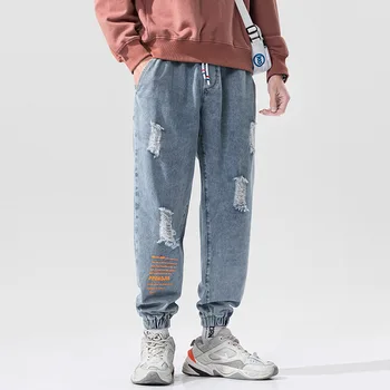 Spring New Denim Pants Men Hip Hop Cargo Pants Men Drawstring Ripped Jeans Men Plus Size M-5XL Japanese Streetwear Pencil Pants
Spring New Denim Pants Men Hip Hop Cargo Pants Men Drawstring Ripped Jeans Men Plus Size M-5XL Japanese Streetwear Pencil Pants
