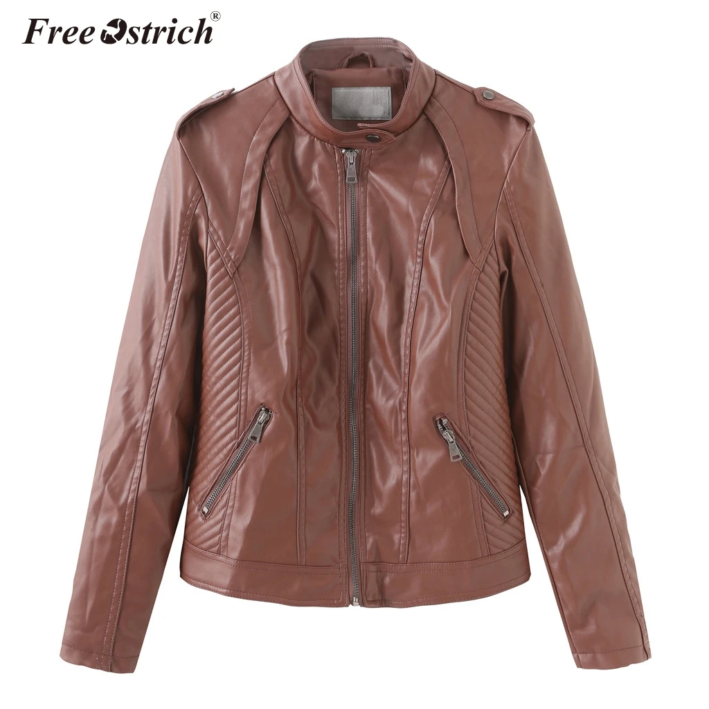Free Ostrich Woman Faux Leather Jacket Women Motorcycle Jacket 2019 Spring Autumn Outerwear Coats Zipper Basic Jackets N30
Free Ostrich Woman Faux Leather Jacket Women Motorcycle Jacket 2019 Spring Autumn Outerwear Coats Zipper Basic Jackets N30