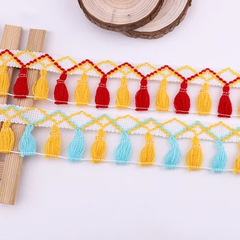 50yards 4.8cm Double Color Tassel Fringes Trim Lace Ribbon Simple Fashion Sewing Accessories Tassels Trim Curtain Wedding Party 
50yards 4.8cm Double Color Tassel Fringes Trim Lace Ribbon Simple Fashion Sewing Accessories Tassels Trim Curtain Wedding Party