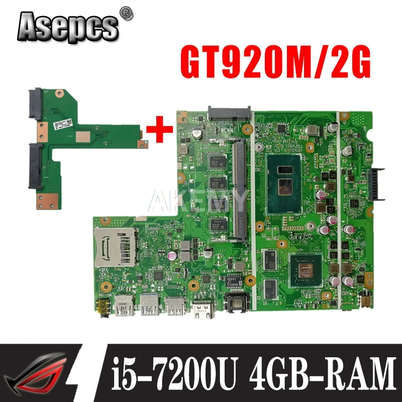 Материнская плата X541UVK для For Asus X541UJ X541UV X541U F541U материнская ноутбука с 4 Гб
