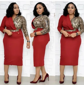 Africa WOMEN'S Dress-Style Leopord Pattern Joint Slim Fit V-neck Dress Retro Elegant SParty Dress Vestidos Plus Sizes
Africa WOMEN'S Dress-Style Leopord Pattern Joint Slim Fit V-neck Dress Retro Elegant SParty Dress Vestidos Plus Sizes