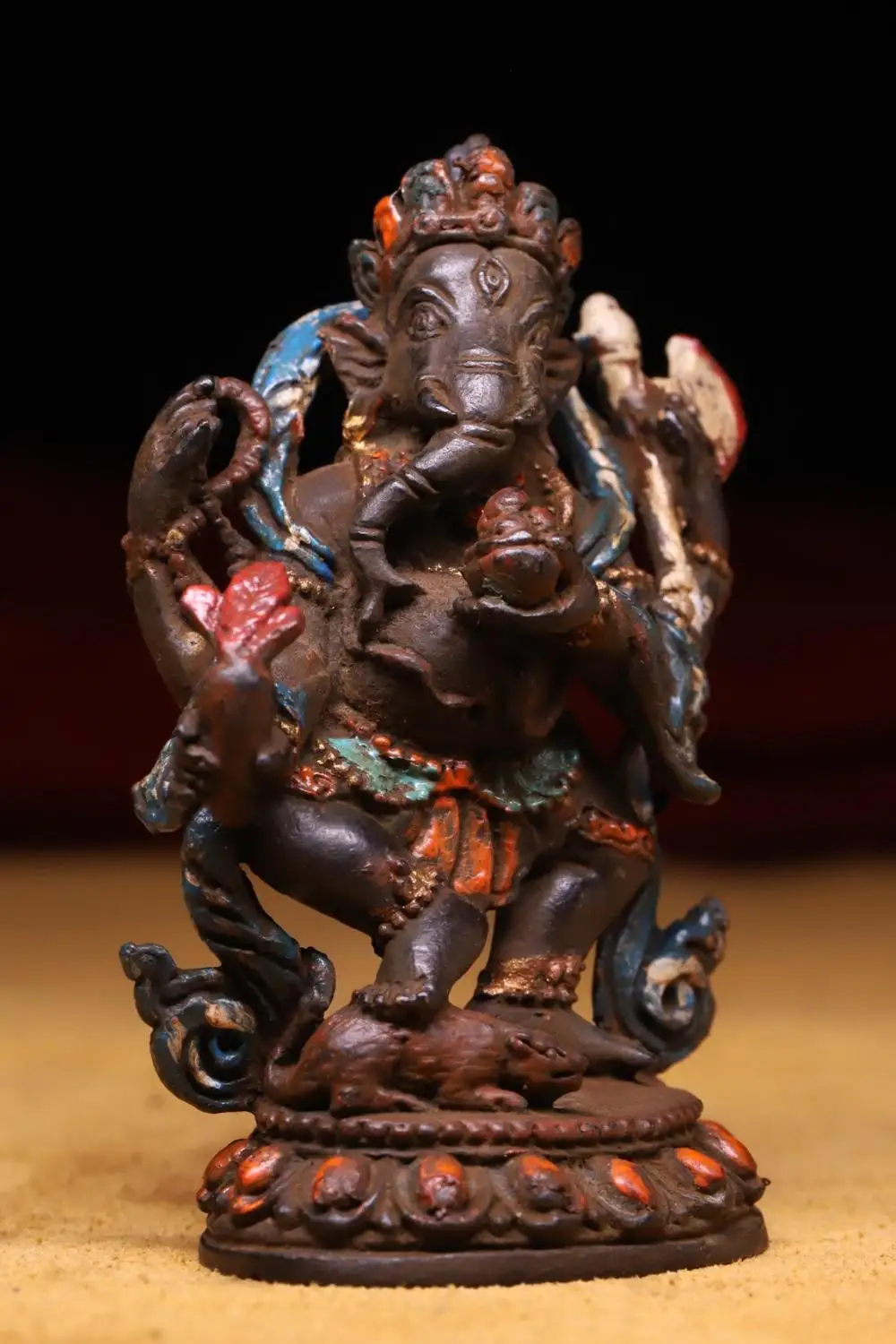 wedding decoration Tibetan monastery collection of bronze hand-beating chiseling color painting Elephant statue | Дом и сад
