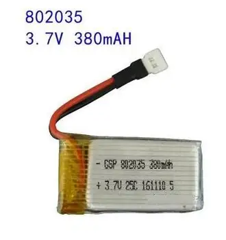 

Free ship 2pcs/lot 3.7V 380mAH 802035 25C polymer lithium ion battery li-po for drone aircraft helicopter