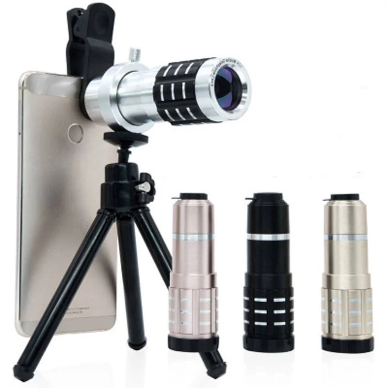 

12x zoom mobile phone lens 12 times telephoto metal lens universal high-definition camera phone lens smart phone external lens