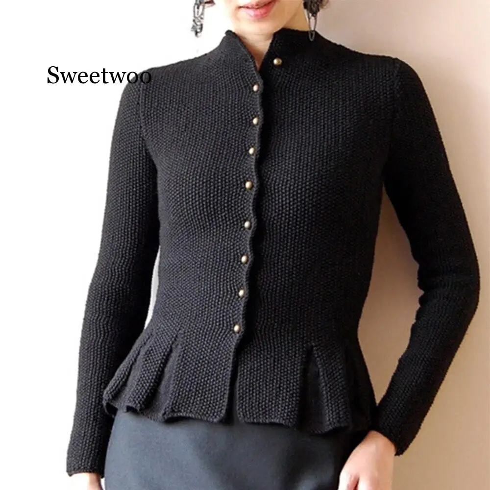 New Spring Women Retro Luxury Knitted Cardigan Solid Color Vintage Button Sweaters Coat Casual Ruffle Hem Knitting Short Coat
New Spring Women Retro Luxury Knitted Cardigan Solid Color Vintage Button Sweaters Coat Casual Ruffle Hem Knitting Short Coat