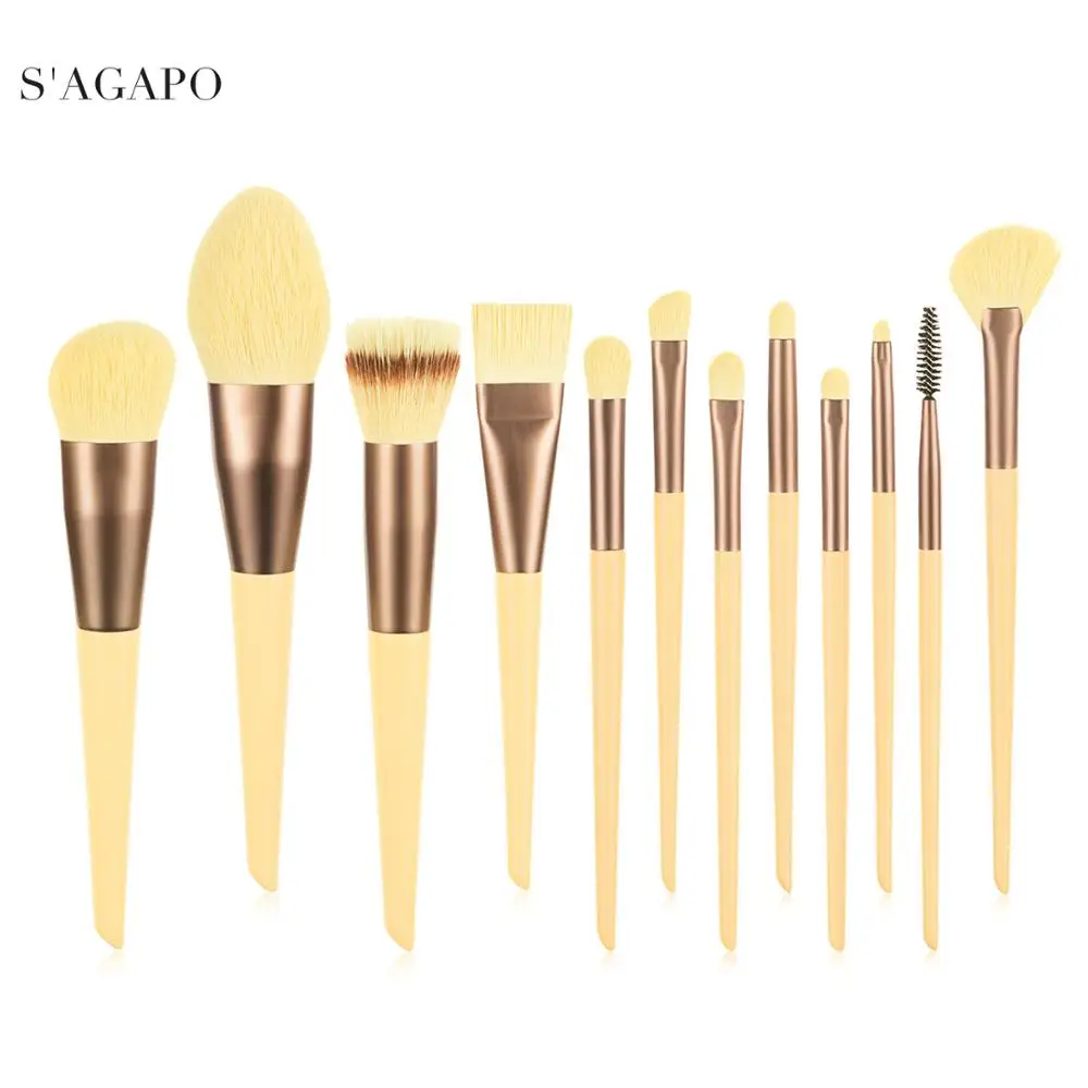 S'AGAPO 12pcs Cream Cheese Makeup Brushes Tool Set Cosmetic Foundation Eyeshadow Blush Lip Loose Powder Beauty Make Up tools Kit
S'AGAPO 12pcs Cream Cheese Makeup Brushes Tool Set Cosmetic Foundation Eyeshadow Blush Lip Loose Powder Beauty Make Up tools Kit