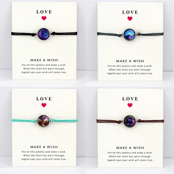 Space Universe Galaxy Starry Nebula Glass Pendant Adjustable Rope Chain Bracelet With Love Cardboard Female Charm Jewelry Gift
Space Universe Galaxy Starry Nebula Glass Pendant Adjustable Rope Chain Bracelet With Love Cardboard Female Charm Jewelry Gift