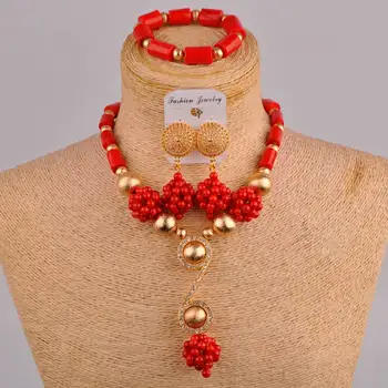 african coral beads jewelry set nigerian wedding costume necklace african set 20C50
african coral beads jewelry set nigerian wedding costume necklace african set 20C50
