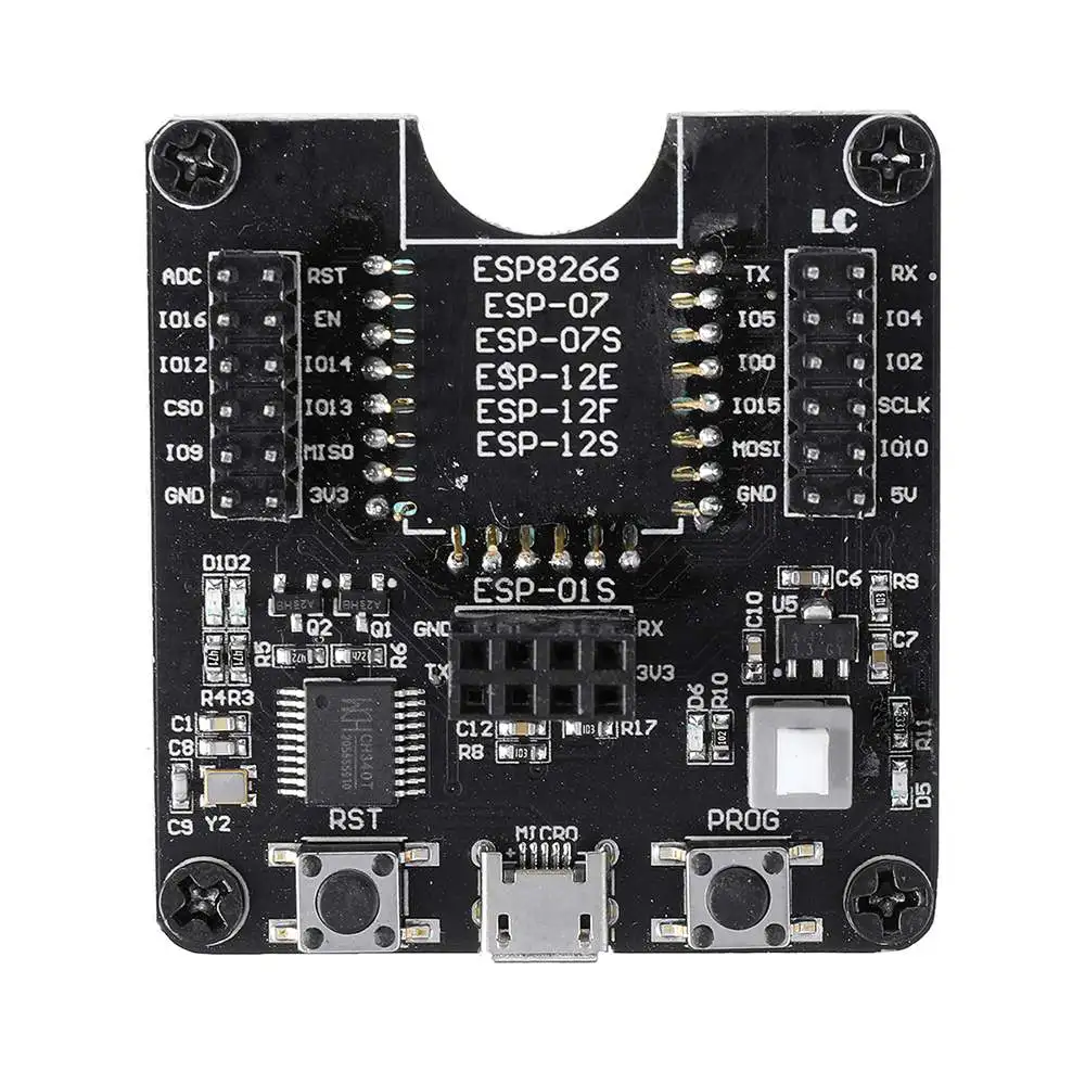 Placa de prueba para ESP-01, placa de desarrollo de quemador, módulo WIFI, para ESP-01S, ESP-12E, ESP-12F, ESP-12S, ESP8266CD 
Placa de prueba para ESP-01, placa de desarrollo de quemador, módulo WIFI, para ESP-01S, ESP-12E, ESP-12F, ESP-12S, ESP8266CD