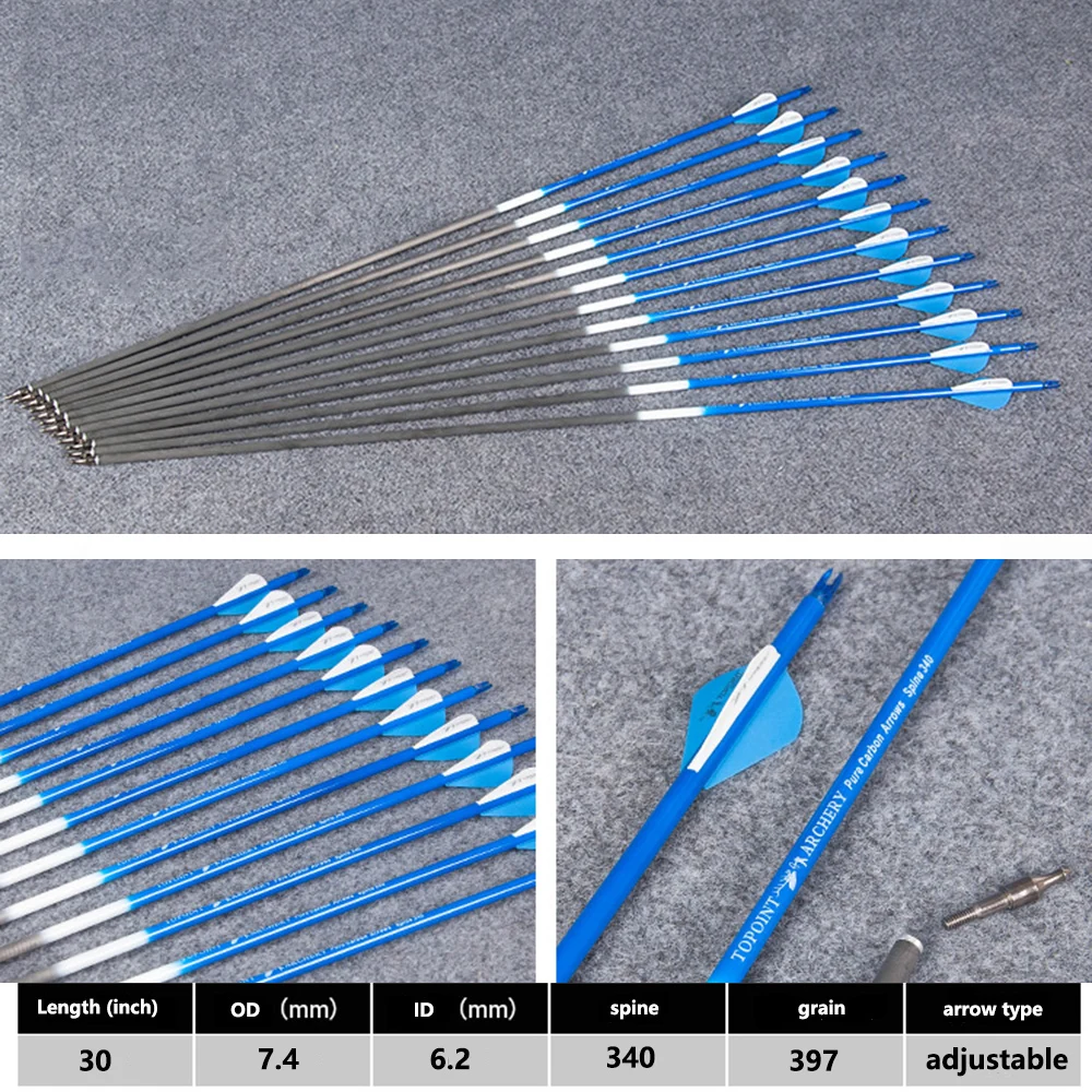 30 дюймов чистый углерод стрелы позвоночника 340 диаметр 7,4 мм синий для соединения/изогнутый лук стрельба из лука охота стрельба
30 дюймов чистый углерод стрелы позвоночника 340 диаметр 7,4 мм синий для соединения/изогнутый лук стрельба из лука охота стрельба