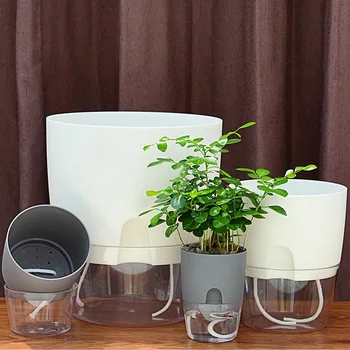 2 Layer Self Watering Round Plant Pot With Cotton Rope Flower Planter With Water Container
2 Layer Self Watering Round Plant Pot With Cotton Rope Flower Planter With Water Container