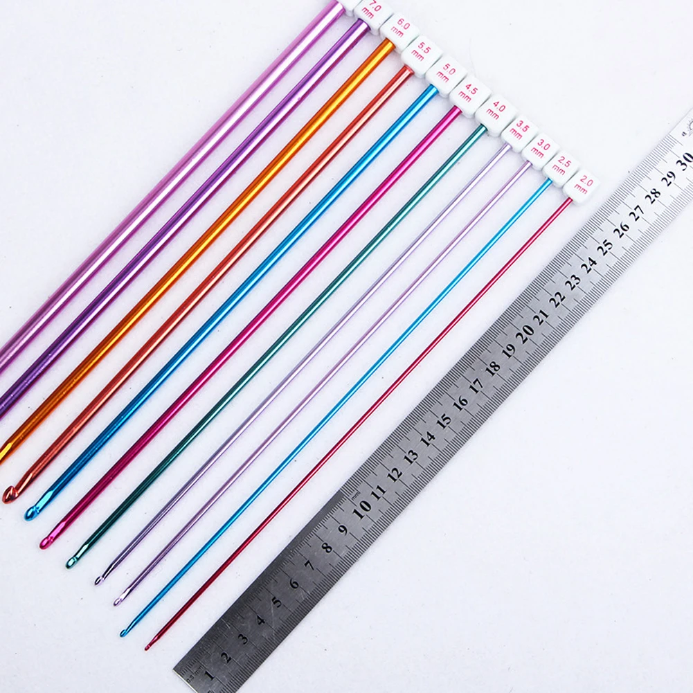 11 Pcs Crochet Hooks Needle Set Colors DIY Handmade Aluminum Knitting Needles Tools Kit
11 Pcs Crochet Hooks Needle Set Colors DIY Handmade Aluminum Knitting Needles Tools Kit