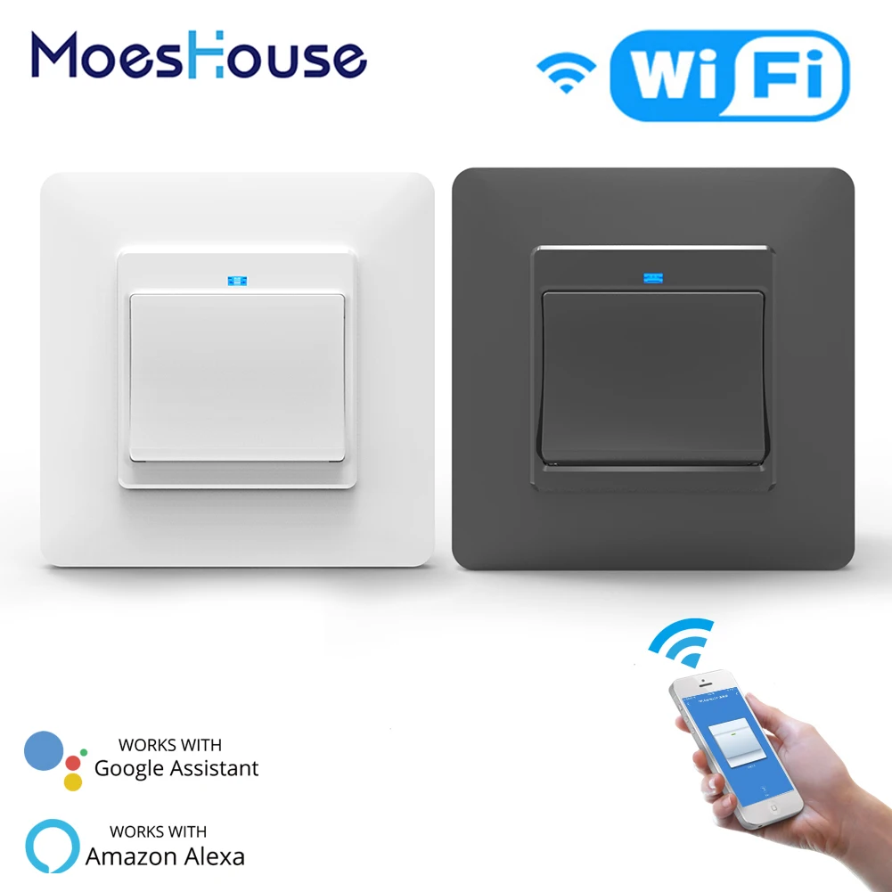 WiFi DE Smart Push Button 1Gang Switch Removable&Detachable Smart Life Tuya App Remote Control Work with Alexa Google Home
WiFi DE Smart Push Button 1Gang Switch Removable&Detachable Smart Life Tuya App Remote Control Work with Alexa Google Home