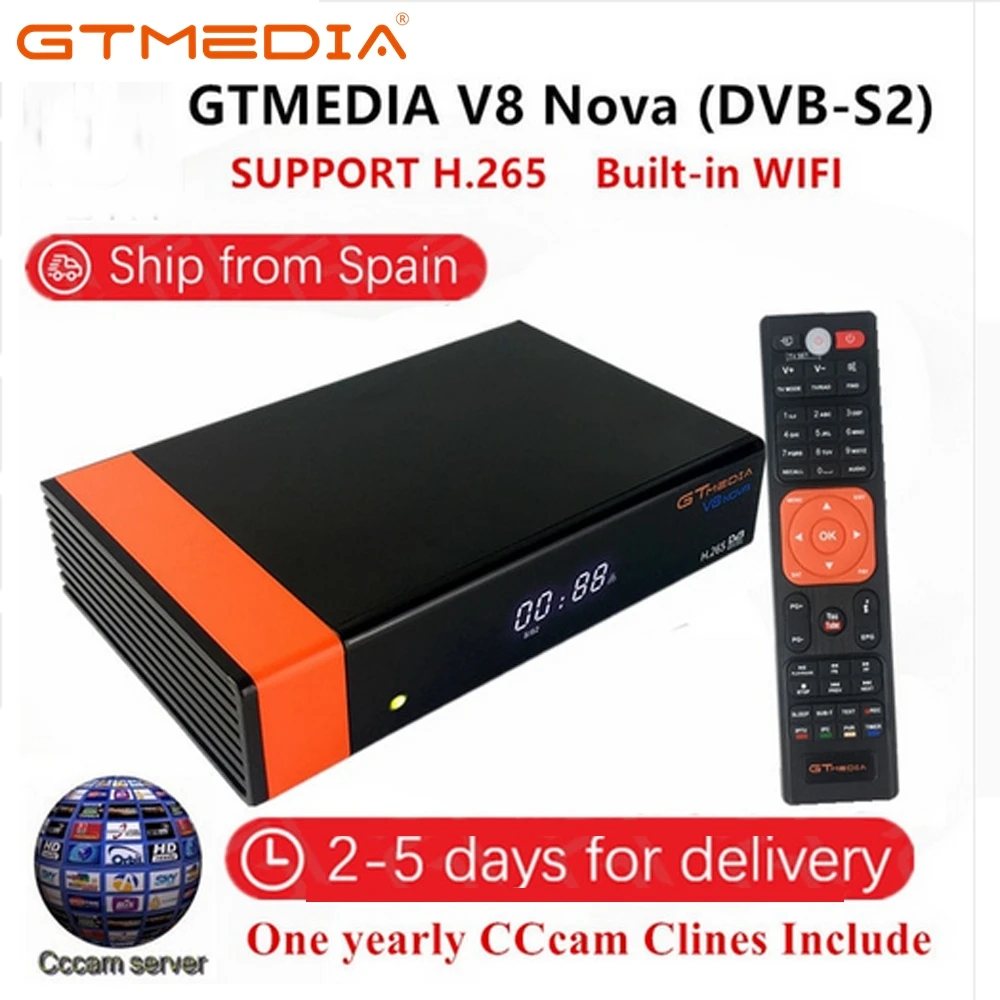 Genuine Gtmedia V9 Super Satellite Receiver with 1 Year Cccam Line Freesat V8 Super Built-in WIFI DVB S2 Same as Gtmedia V8 Nova
Genuine Gtmedia V9 Super Satellite Receiver with 1 Year Cccam Line Freesat V8 Super Built-in WIFI DVB S2 Same as Gtmedia V8 Nova