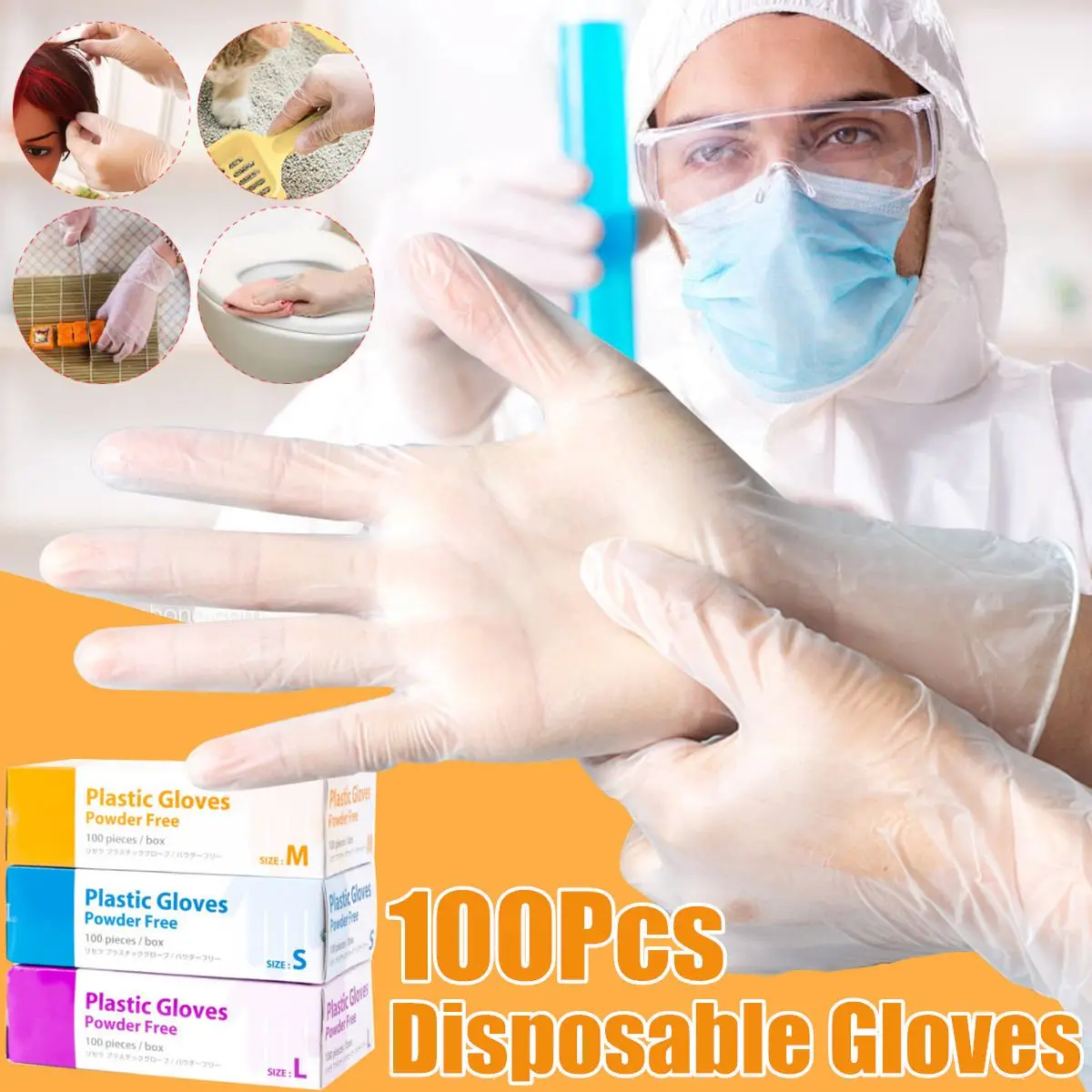 100PCS Transparent Disposable PVC Gloves Multipurpose Gloves Universal For Home Cleaning Powder Free Oil Chemical Resistant
100PCS Transparent Disposable PVC Gloves Multipurpose Gloves Universal For Home Cleaning Powder Free Oil Chemical Resistant