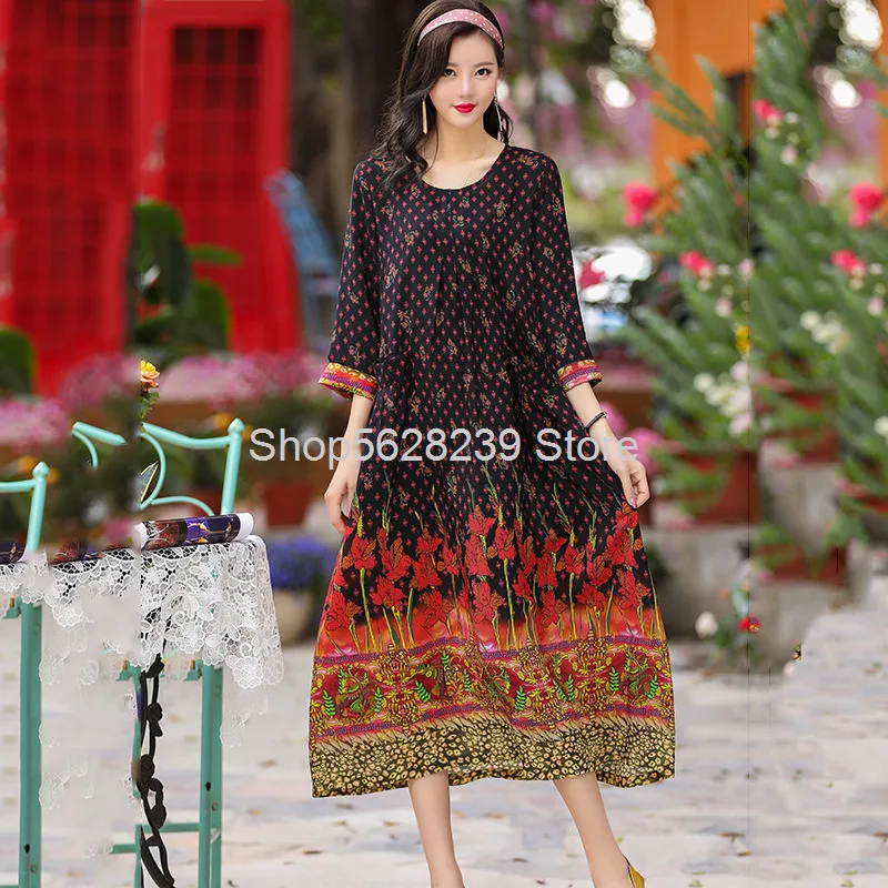 Quality Mulberry Silk 2020 Season Women's Wear Printing Loose Big Code Silk Medium Length Money Dress
Quality Mulberry Silk 2020 Season Women's Wear Printing Loose Big Code Silk Medium Length Money Dress