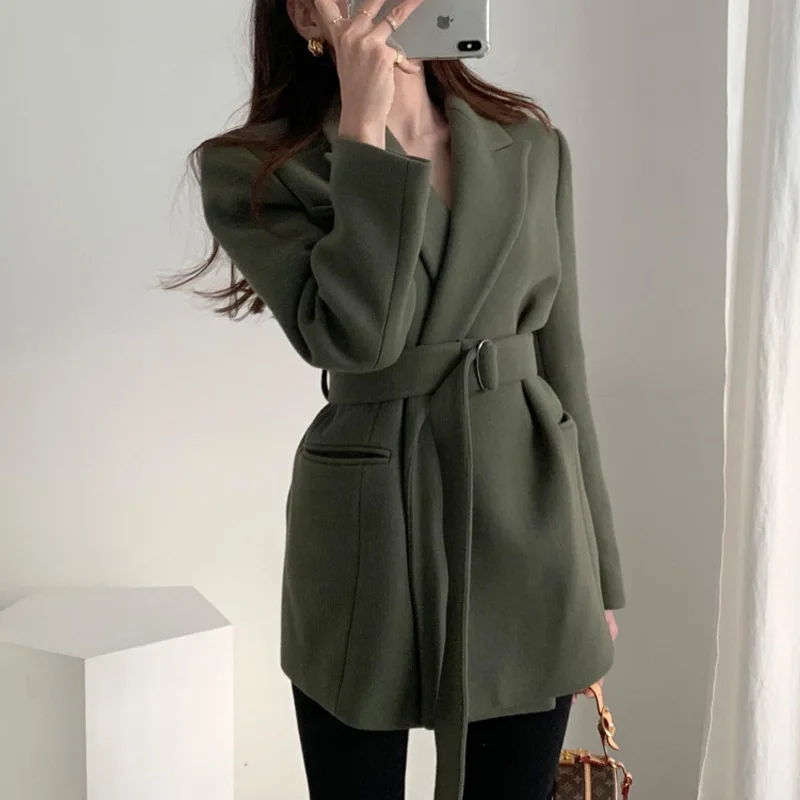 Chic Elegant Women Woolen Blends Blazer Autumn Winter Thick Warm Full Sleeve Belted Sashes Female Suit Jackets 2020 vs530
Chic Elegant Women Woolen Blends Blazer Autumn Winter Thick Warm Full Sleeve Belted Sashes Female Suit Jackets 2020 vs530