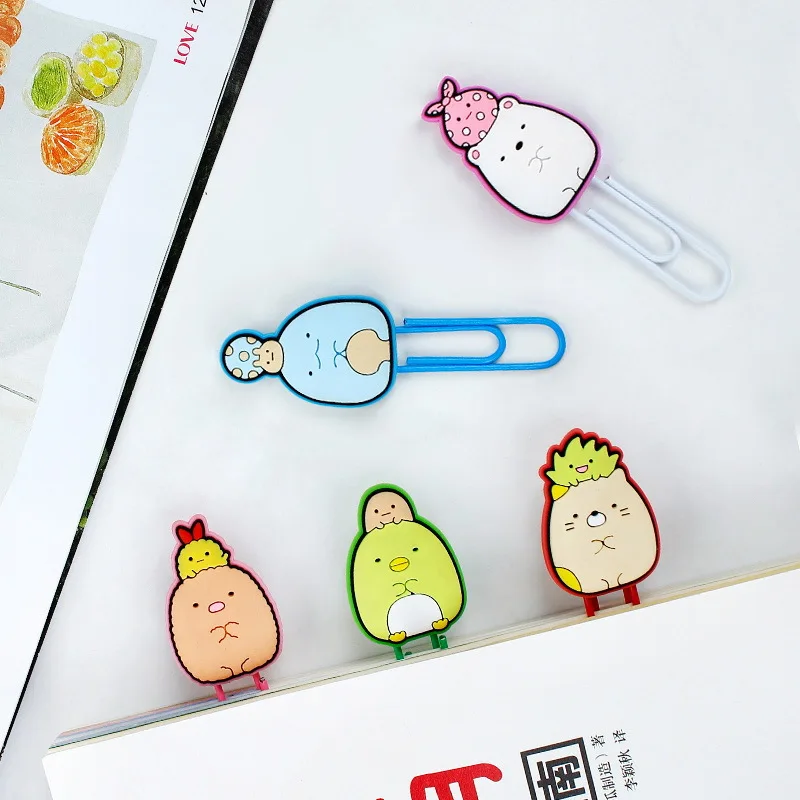 1 pcs Sumikko Gurashi Cute Cartoon Silicone Paper Needle Paper Clip Photo Clip Memo Note Clips Office Supplies 
1 pcs Sumikko Gurashi Cute Cartoon Silicone Paper Needle Paper Clip Photo Clip Memo Note Clips Office Supplies