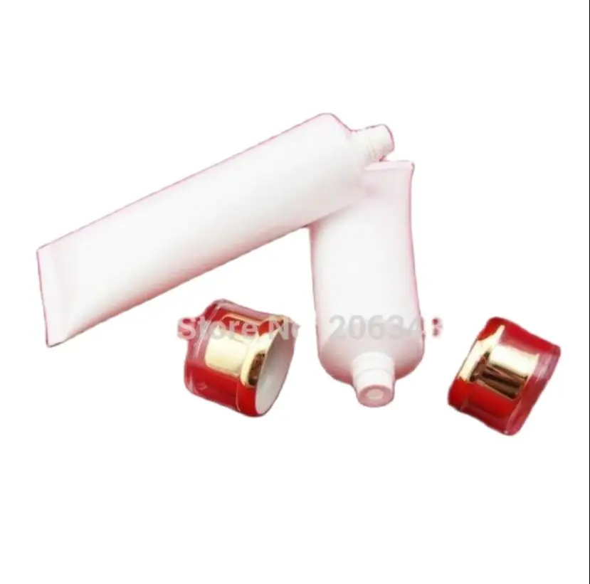 80 мл белая мягкая трубка или молочная моющаяся трубка или сливочное масло или трубка для рук с акриловой золотой крышкой