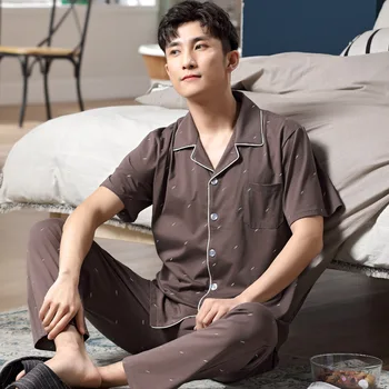 Plus Size Print Men 2PCS Sleepwearpajamas Set Summer Short Sleeve Nightwear Sleep Set Casual Modal Shirt&pant Home Clothes 4XL
Plus Size Print Men 2PCS Sleepwearpajamas Set Summer Short Sleeve Nightwear Sleep Set Casual Modal Shirt&pant Home Clothes 4XL