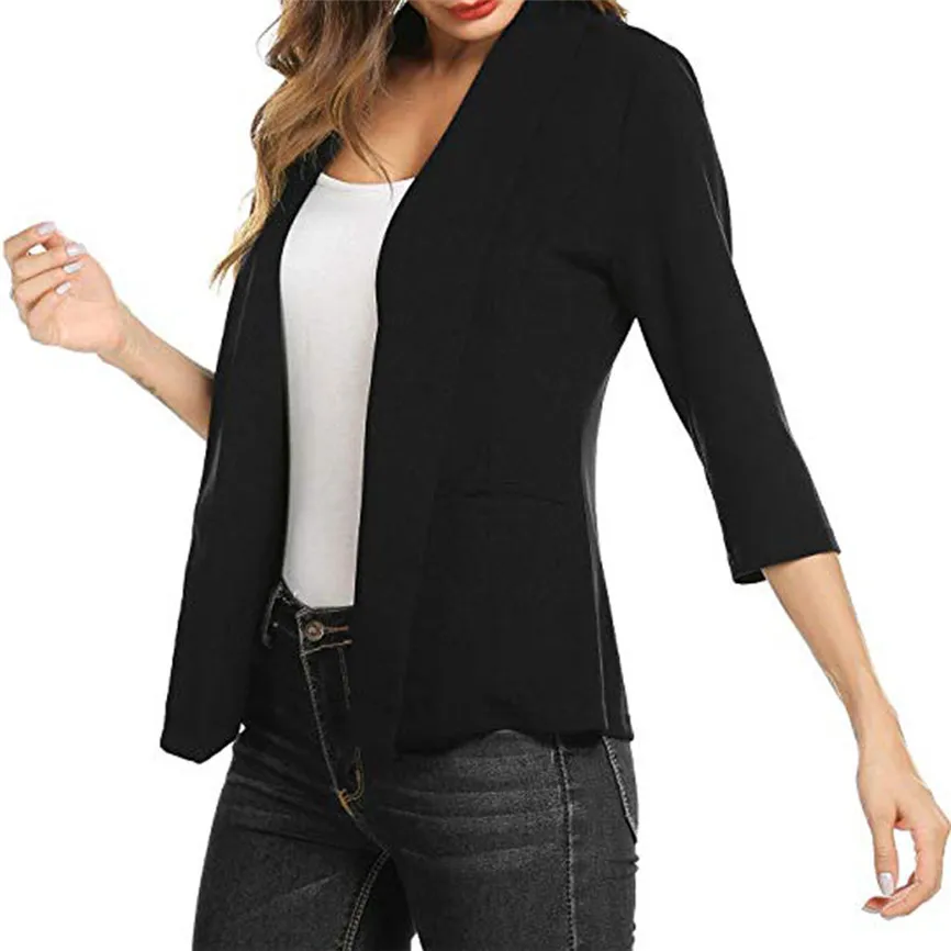Slim Cool Lady Jackets Women Mini Suit Casual 3/4 Sleeve Open Front Work Office Suit Jacket Cardigan Office Ladies Women Coats
Slim Cool Lady Jackets Women Mini Suit Casual 3/4 Sleeve Open Front Work Office Suit Jacket Cardigan Office Ladies Women Coats