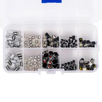 250 pcs Tactile Push Button Switch Kit 10 models Micro Momentary Switch Car Remote Control Key Button Switches Assortment Set
250 pcs Tactile Push Button Switch Kit 10 models Micro Momentary Switch Car Remote Control Key Button Switches Assortment Set